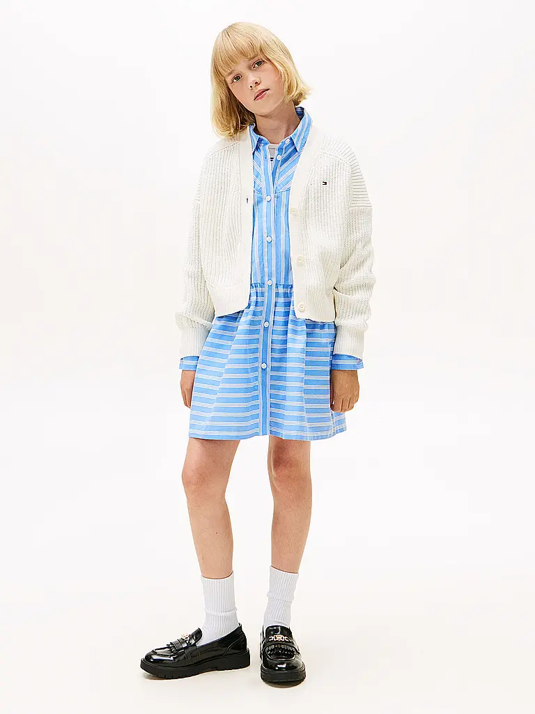 TOMMY HILFIGER | Cardigan da bambina in ciniglia | Crema