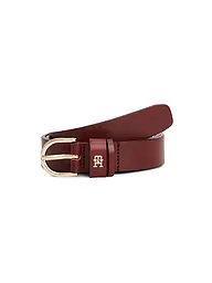 TOMMY HILFIGER | Cintura in pelle ESSENTIAL | Rosso scuro