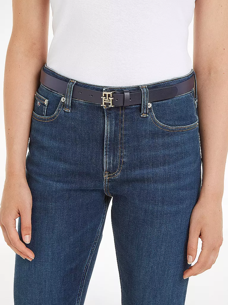 TOMMY HILFIGER | Cintura in pelle | Blu scuro