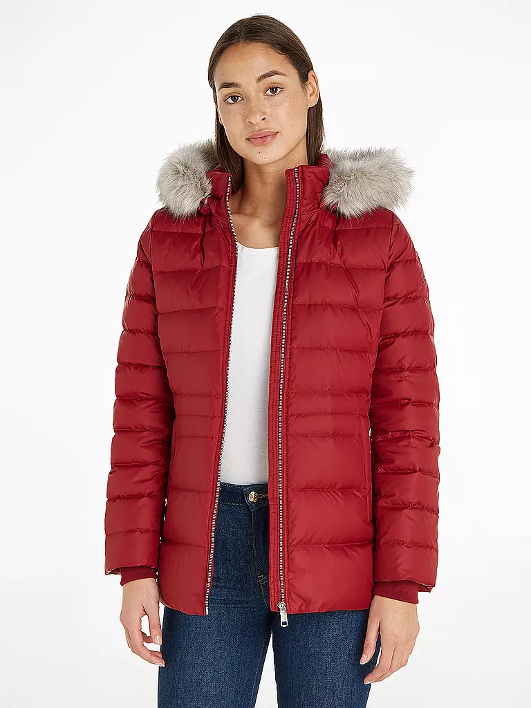 TOMMY HILFIGER | Daunensteppjacke | Rosso scuro