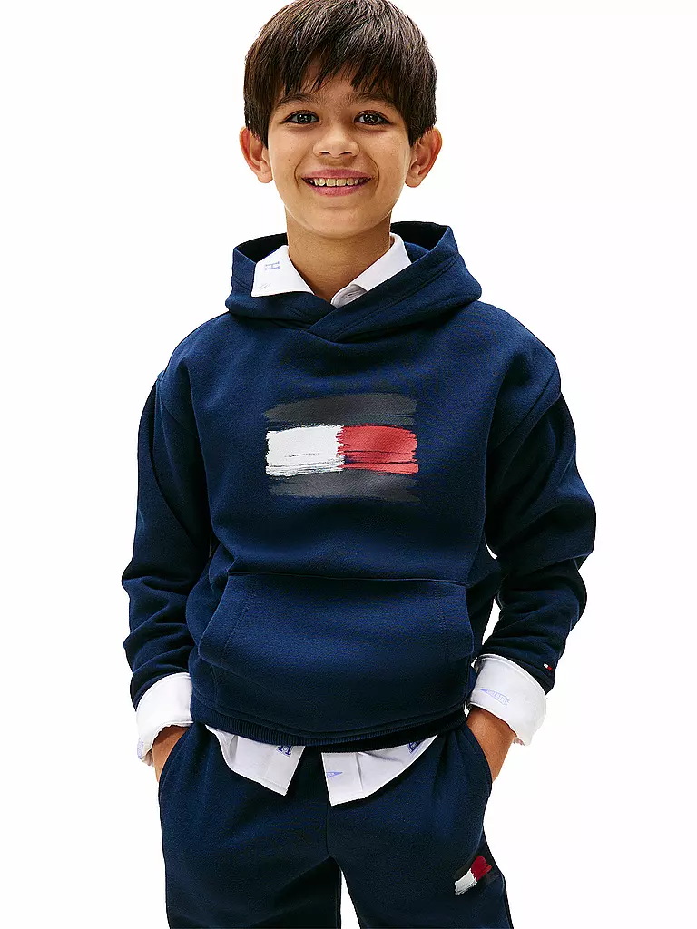 TOMMY HILFIGER | Felpa con cappuccio - Hoodie da ragazzo | Blu scuro