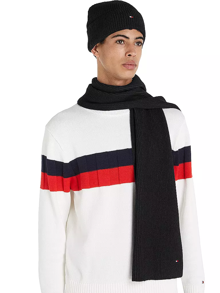 TOMMY HILFIGER | Geschenkset Mütze und Schal | Nero