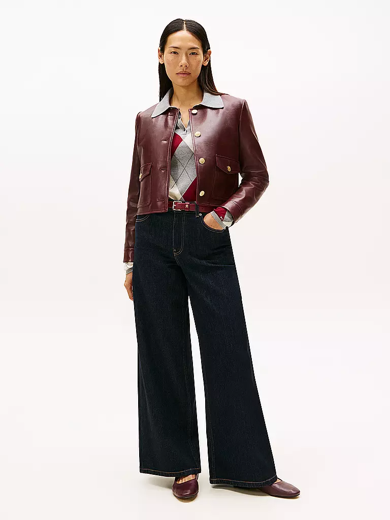 TOMMY HILFIGER | Giacca di pelle | Rosso scuro