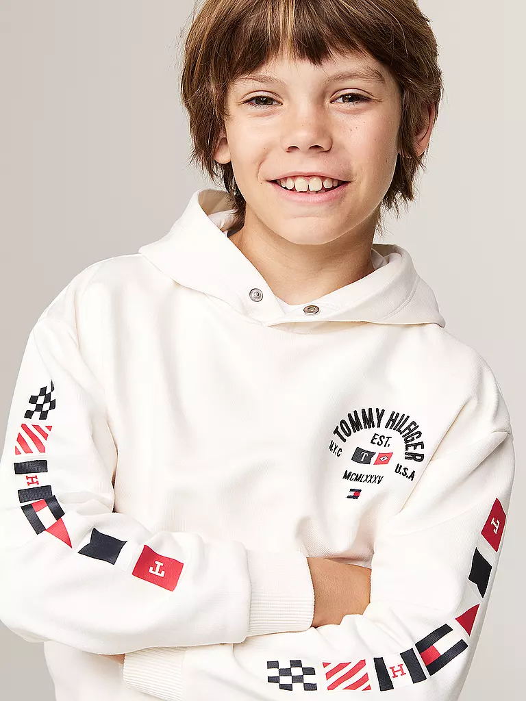 TOMMY HILFIGER | Jungen Hoodie | Bianco