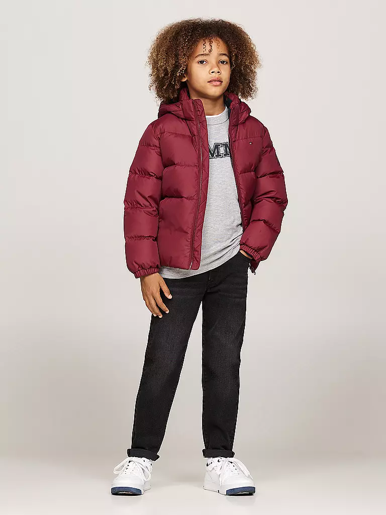TOMMY HILFIGER | Jungen Steppjacke | Rosso scuro