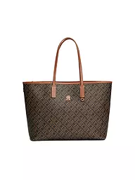 TOMMY HILFIGER | Ledertasche - Shopper TH MONOPLAY LEATHER TOTE | Marrone