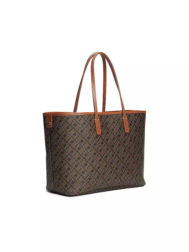 TOMMY HILFIGER | Ledertasche - Shopper TH MONOPLAY LEATHER TOTE | Marrone