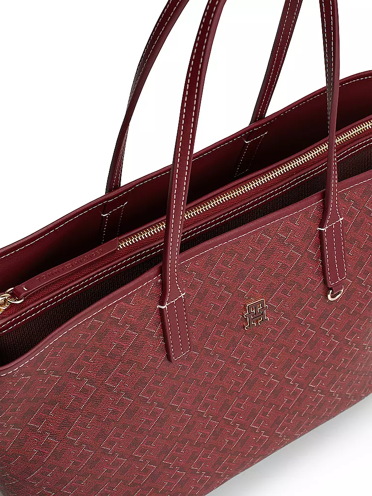 TOMMY HILFIGER | Ledertasche - Shopper TH MONOPLAY LEATHER TOTE | Rosso