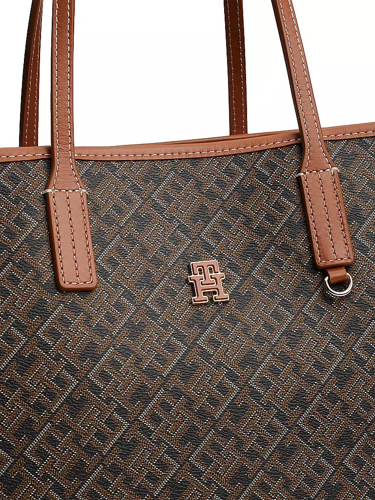 TOMMY HILFIGER | Ledertasche - Shopper TH MONOPLAY LEATHER TOTE | Marrone