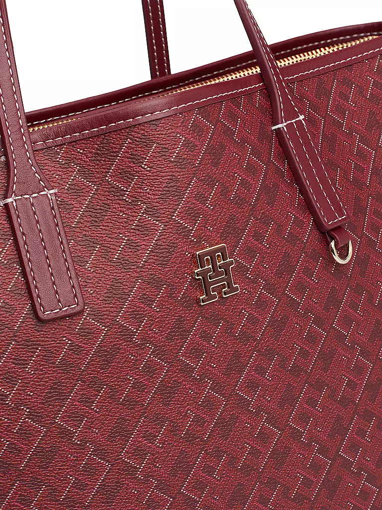 TOMMY HILFIGER | Ledertasche - Shopper TH MONOPLAY LEATHER TOTE | Rosso