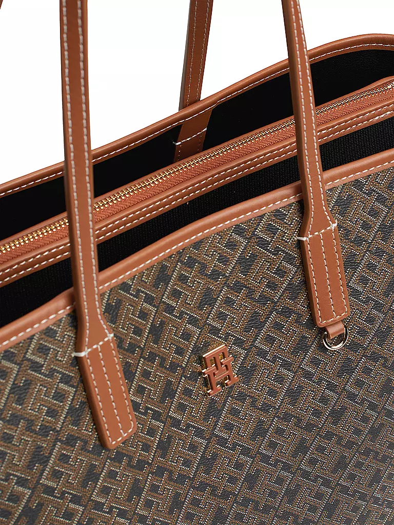 TOMMY HILFIGER | Ledertasche - Shopper TH MONOPLAY LEATHER TOTE | Marrone