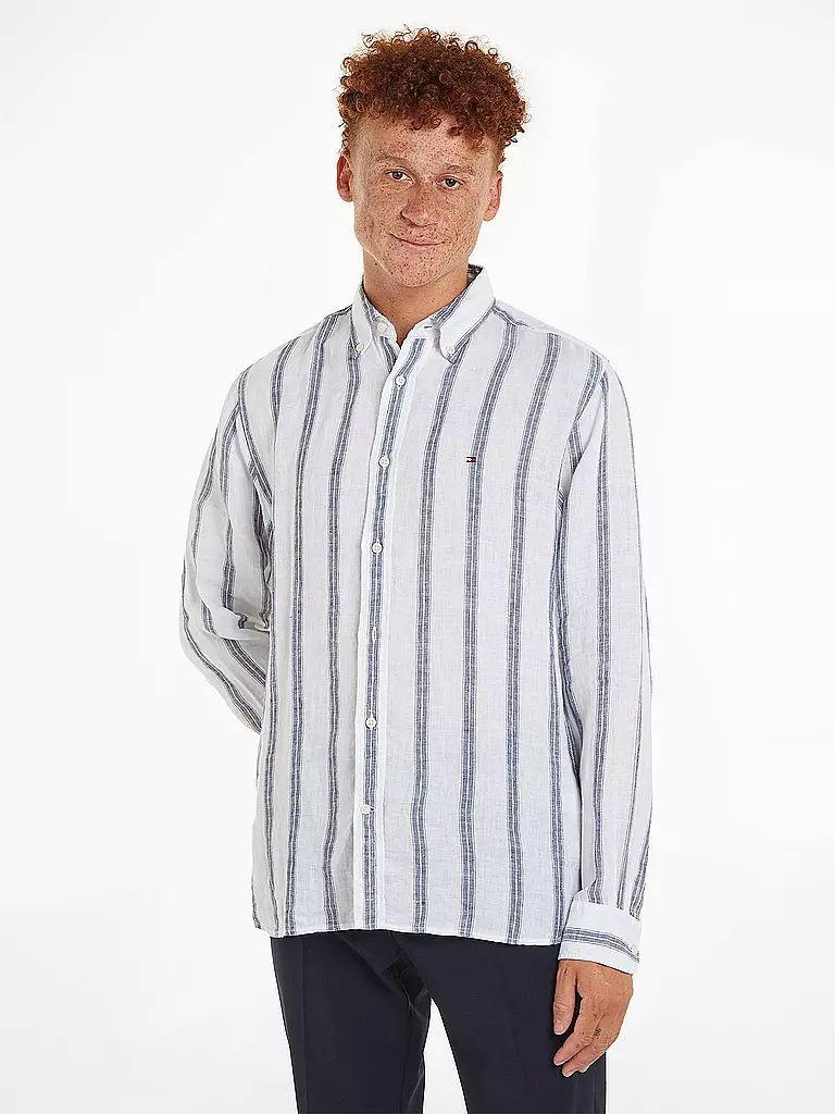 TOMMY HILFIGER | Leinenhemd Slim Fit  | Bianco