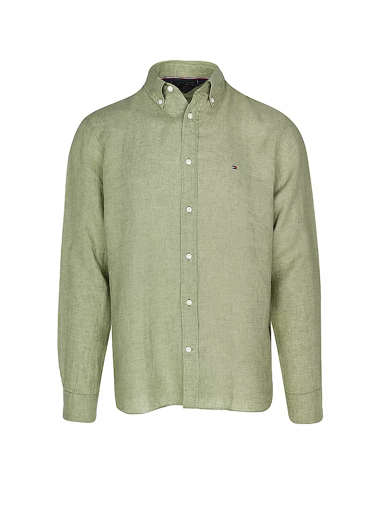TOMMY HILFIGER | Leinenhemd | Oliva