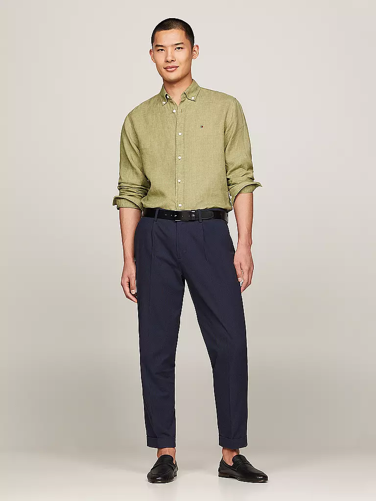 TOMMY HILFIGER | Leinenhemd | Oliva