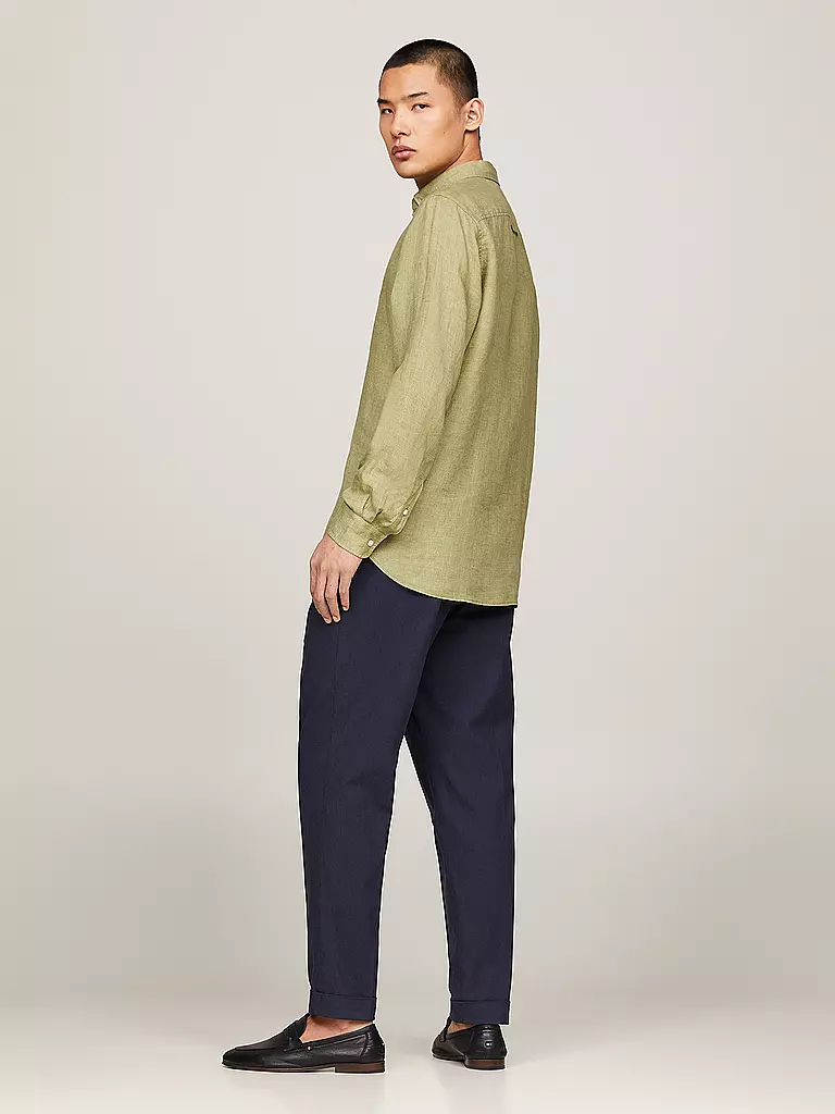 TOMMY HILFIGER | Leinenhemd | Oliva