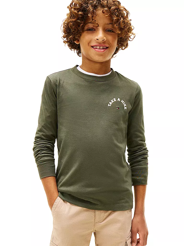 TOMMY HILFIGER | Maglietta a maniche lunghe da ragazzo | Oliva