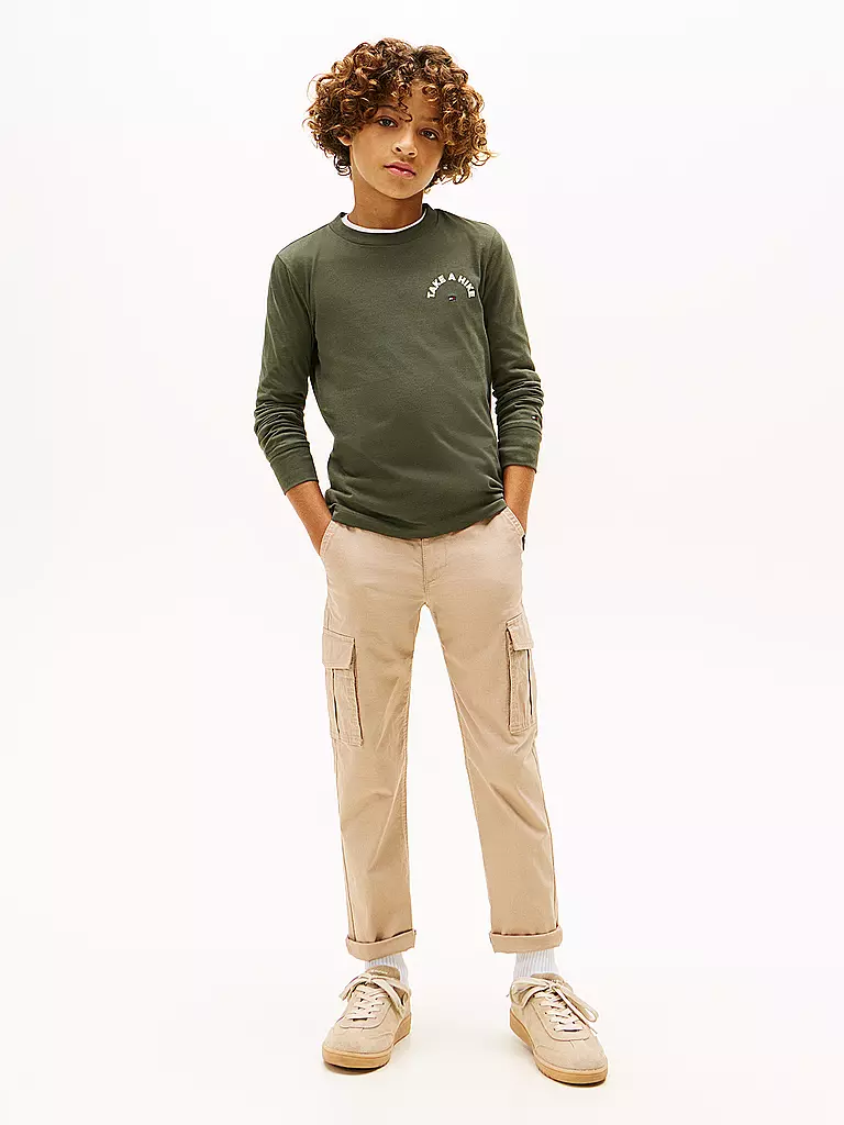 TOMMY HILFIGER | Maglietta a maniche lunghe da ragazzo | Oliva
