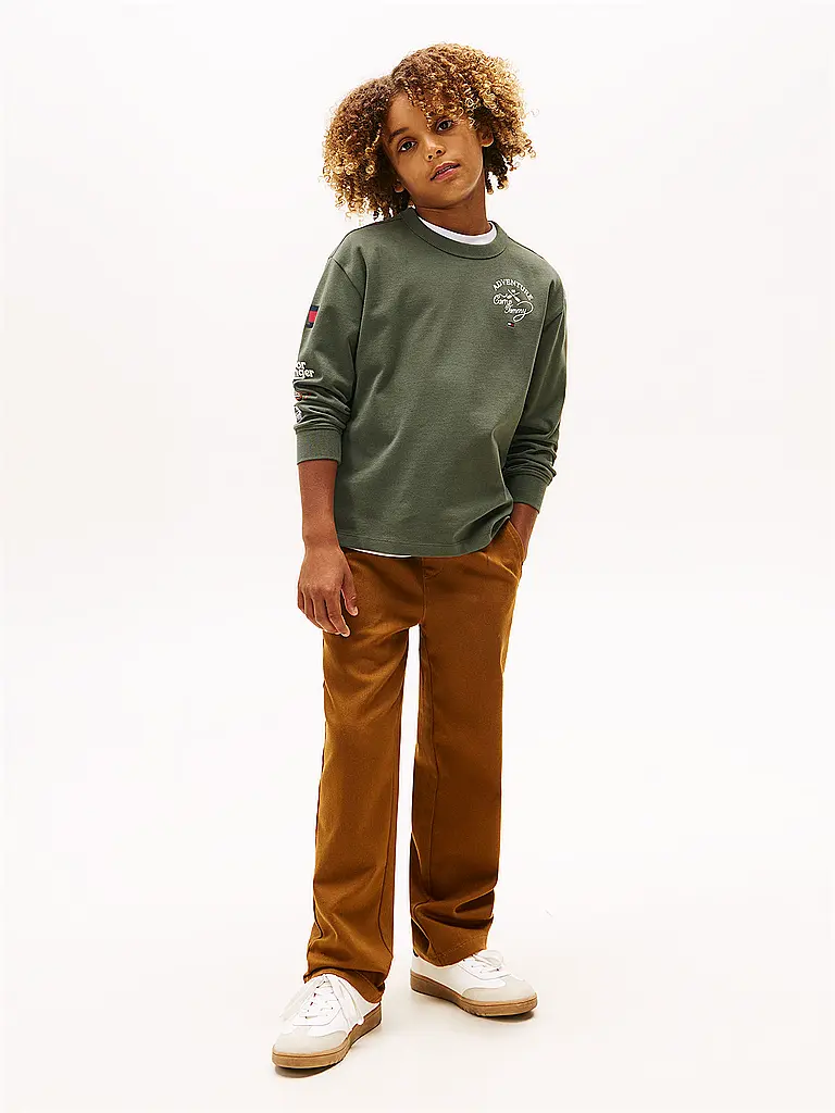 TOMMY HILFIGER | Maglietta a maniche lunghe da ragazzo | Oliva