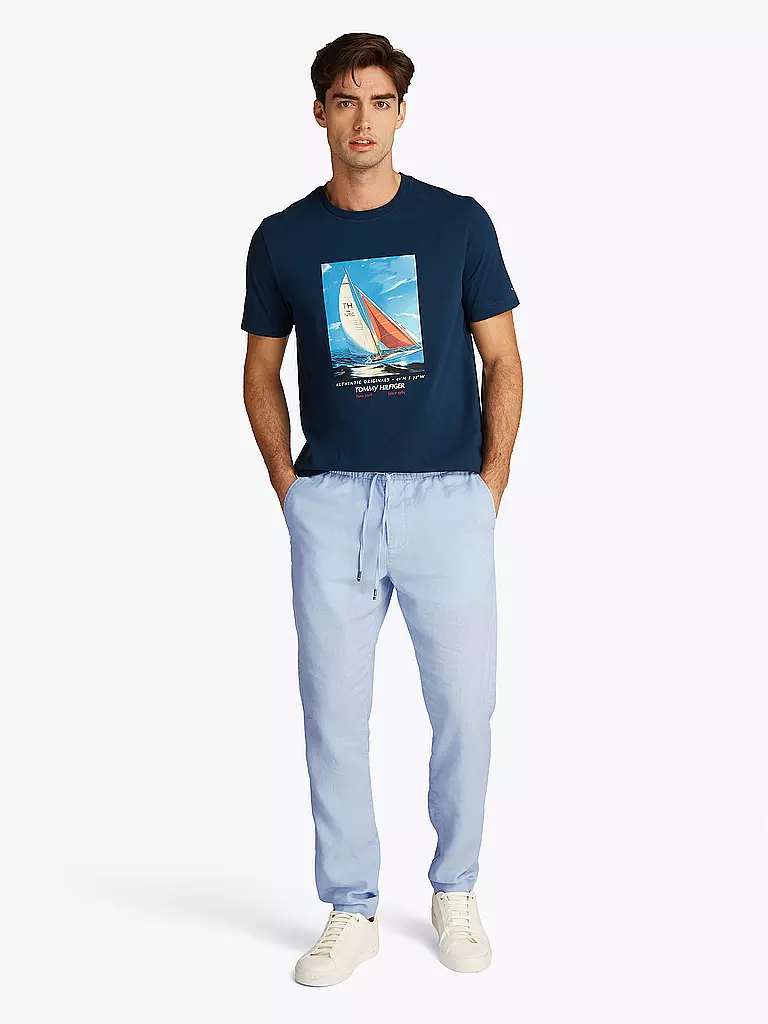 TOMMY HILFIGER | Pantaloni di lino SORONA | Blu chiaro