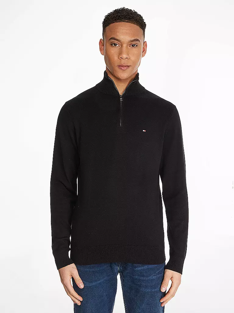 TOMMY HILFIGER | Pullover Troyer | Nero
