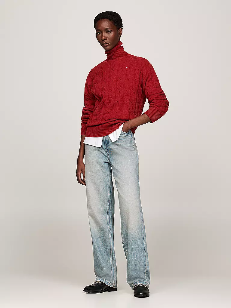 TOMMY HILFIGER | Rollkragenpullover  | Rosso