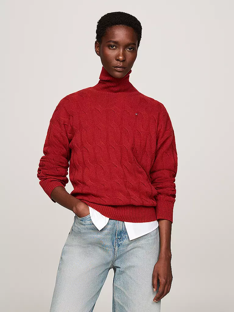 TOMMY HILFIGER | Rollkragenpullover  | Rosso
