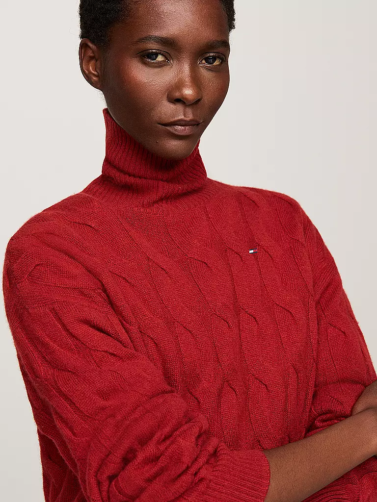 TOMMY HILFIGER | Rollkragenpullover  | Rosso