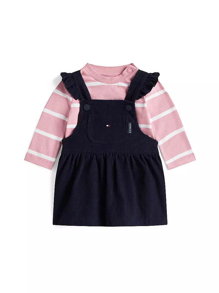 TOMMY HILFIGER | Set 2 pezzi per neonata, maglietta a maniche lunghe e vestito | Blu scuro