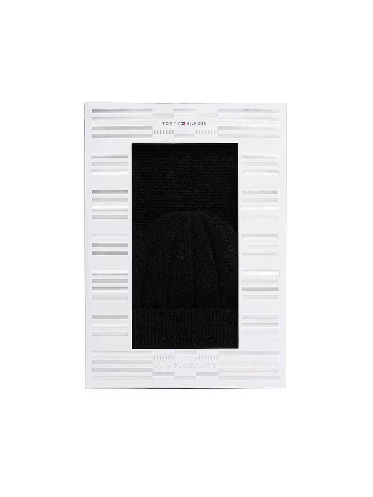 TOMMY HILFIGER | Set 2-teilig Mütze und Schal | Nero