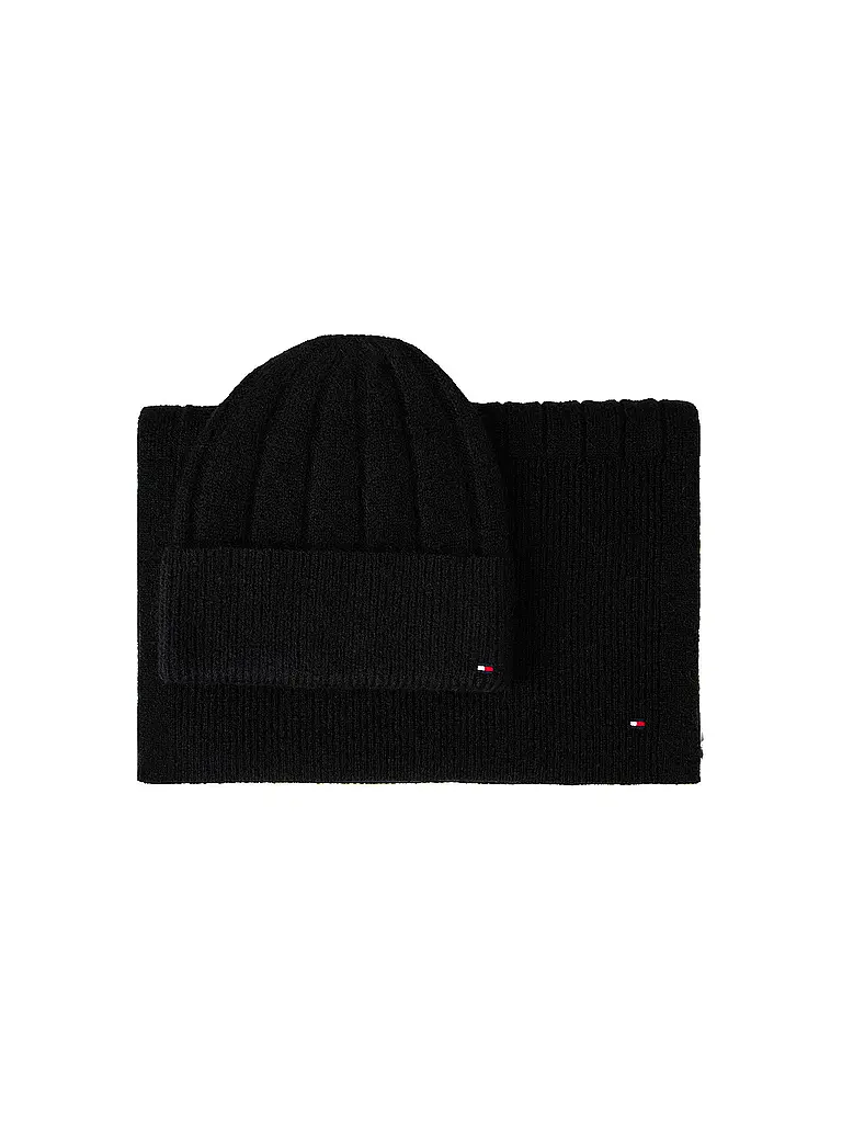 TOMMY HILFIGER | Set 2-teilig Mütze und Schal | Nero
