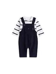TOMMY HILFIGER | Set neonato 2 pezzi maglia a maniche lunghe e salopette | Blu scuro