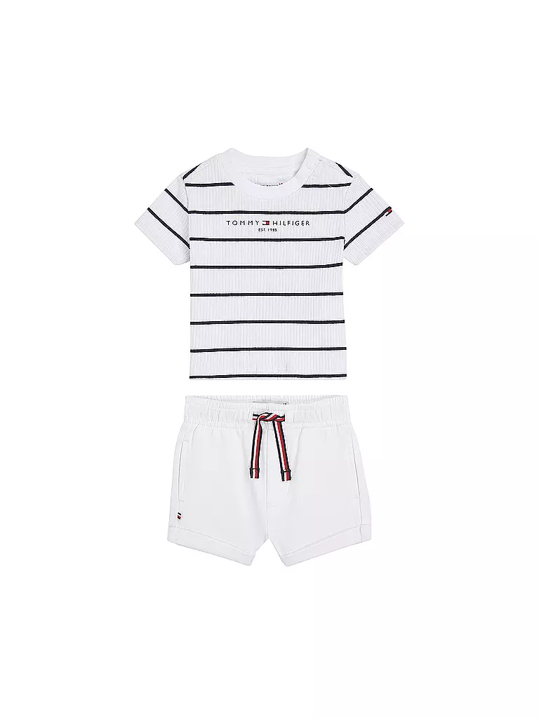 TOMMY HILFIGER | Set neonato 2 pezzi T-shirt e shorts | Bianco