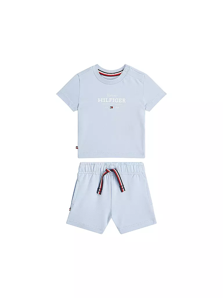 TOMMY HILFIGER | Set neonato 2 pezzi T-shirt e shorts | Blu chiaro