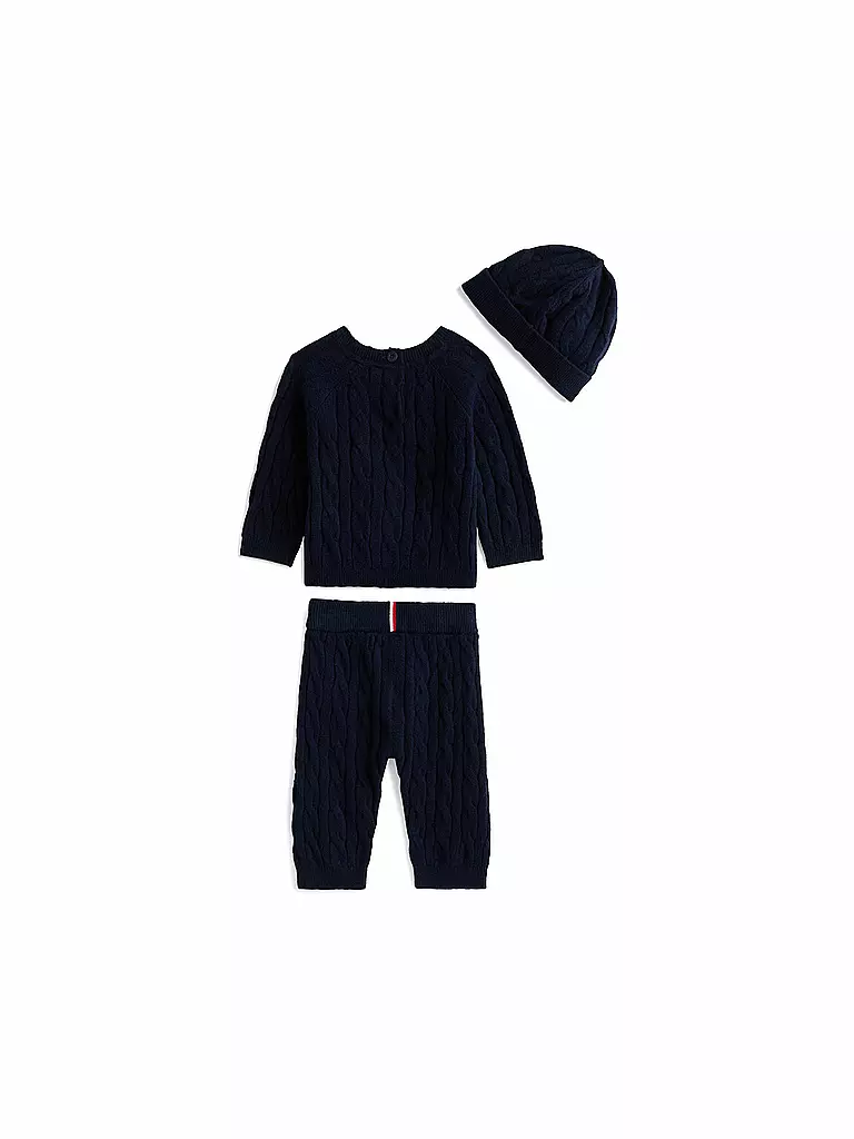 TOMMY HILFIGER | Set neonato 3 pezzi maglione, pantaloni e cappello | 