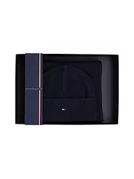 TOMMY HILFIGER | Geschenkset Mütze und Schal | Blu