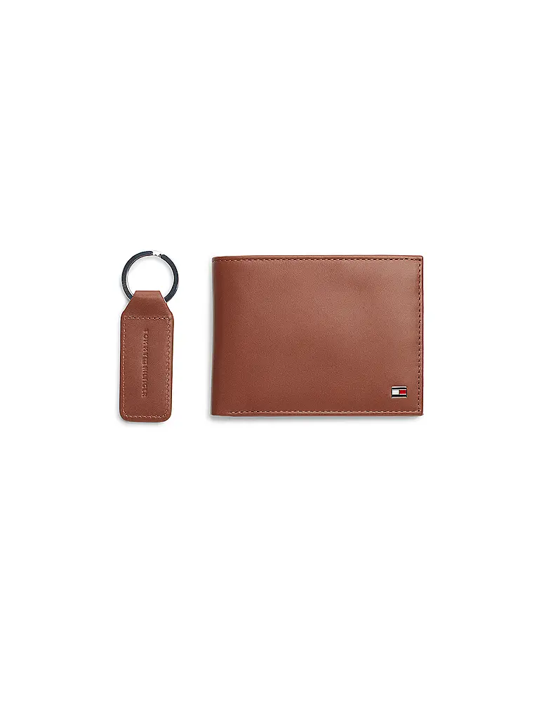 TOMMY HILFIGER | Set regalo portafoglio e portachiavi | Marrone