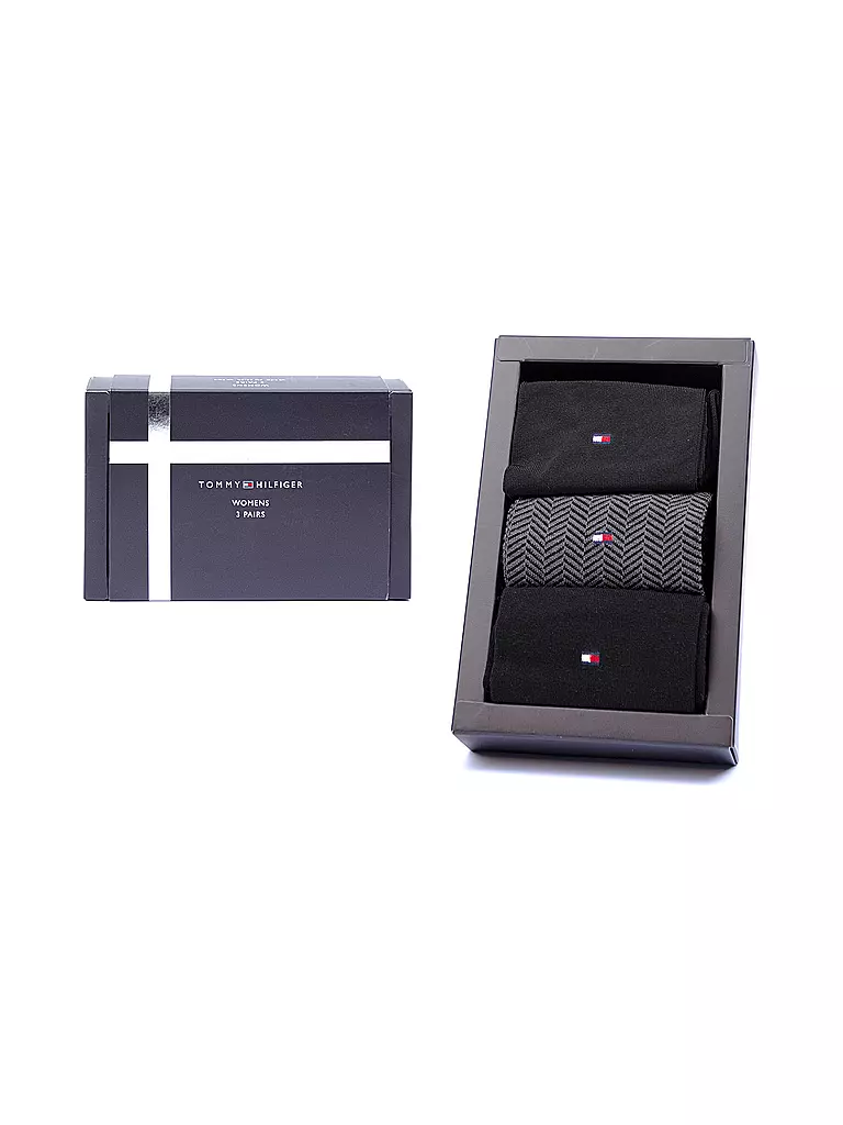TOMMY HILFIGER | Socken Geschenkbox 3er Pkg black | Nero