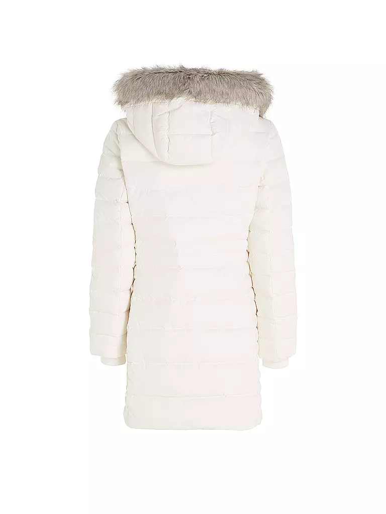 TOMMY HILFIGER | Steppmantel
Marke: TOMMY HILFIGER
Farbe: weiss
Kategorien: Mode,Damen

Ärmellänge: Langarm
Material: Polyester / Polyamid,Nylon,Daune,Kunstfell
Kragenform: Kapuze
Musterung: Unifarben
Passform (Oberbekleidung): Regular
Stil: Casual
Details: Steppung,Ein | 