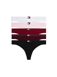 TOMMY HILFIGER | String confezione da 5 nero | Rosso scuro