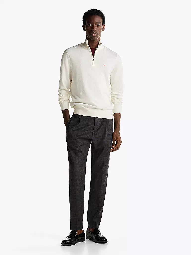 TOMMY HILFIGER | Troyer Pullover  | Bianco