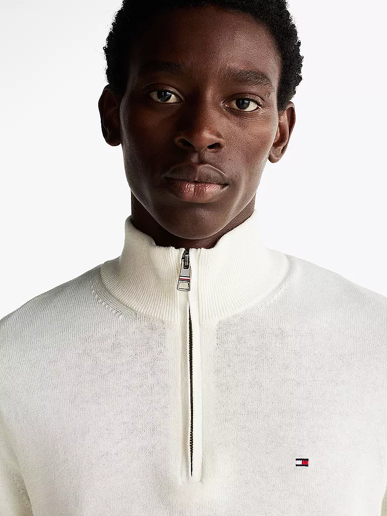 TOMMY HILFIGER | Troyer Pullover  | Bianco