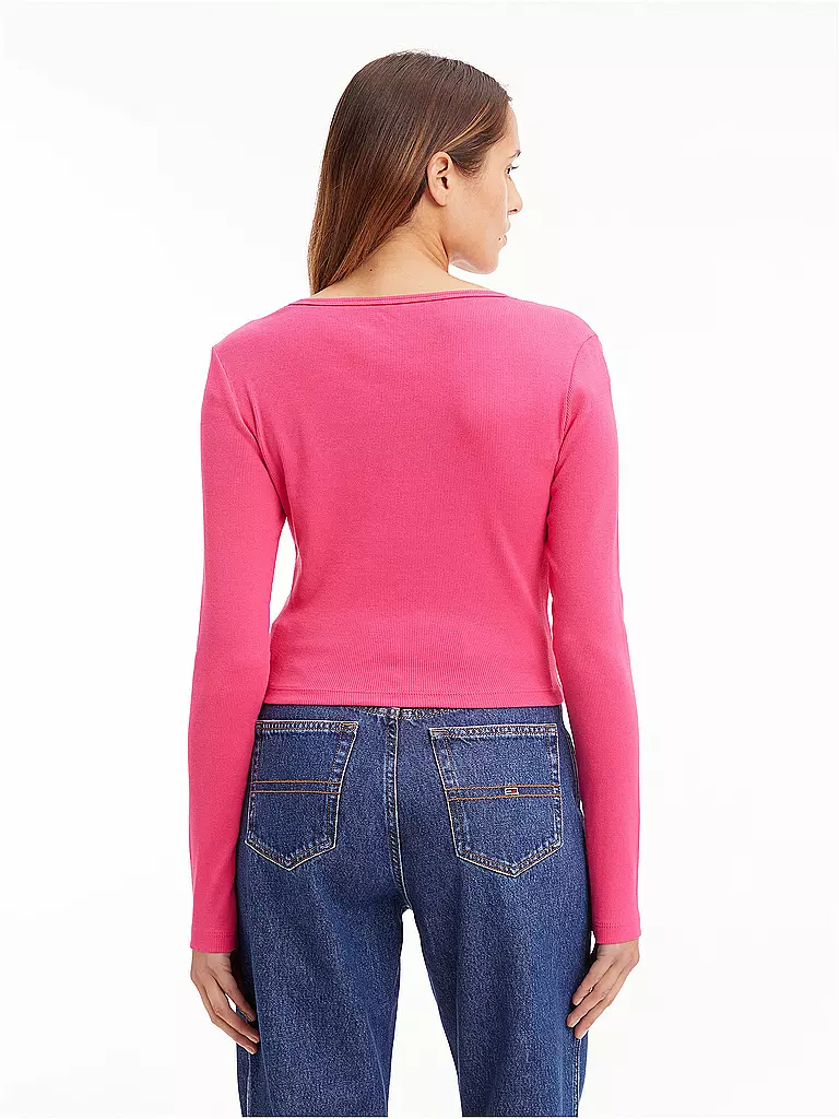 TOMMY JEANS | Langarmshirt Cropped Fit | Fucsia