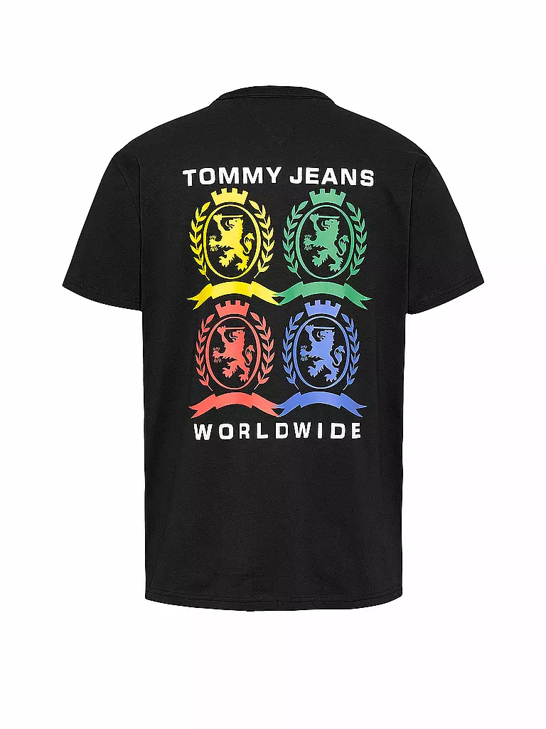 TOMMY JEANS | T-Shirt
Marke: TOMMY JEANS
Farbe: schwarz
Kategorien: Mode,Herren

Ärmellänge: Kurzarm
Ausschnitt: Rundhalsausschnitt
Material: Jersey,Baumwolle
Musterung: Logo,Print
Passform (Oberbekleidung): Regular
Stil: Young Fashion | 