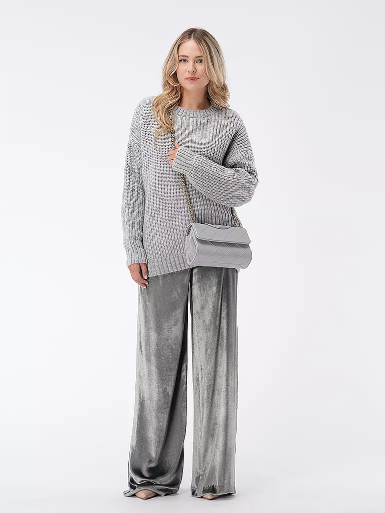 TORY BURCH | Borsa in pelle - Borsa a tracolla FLEMING SOFT small | Grigio chiaro