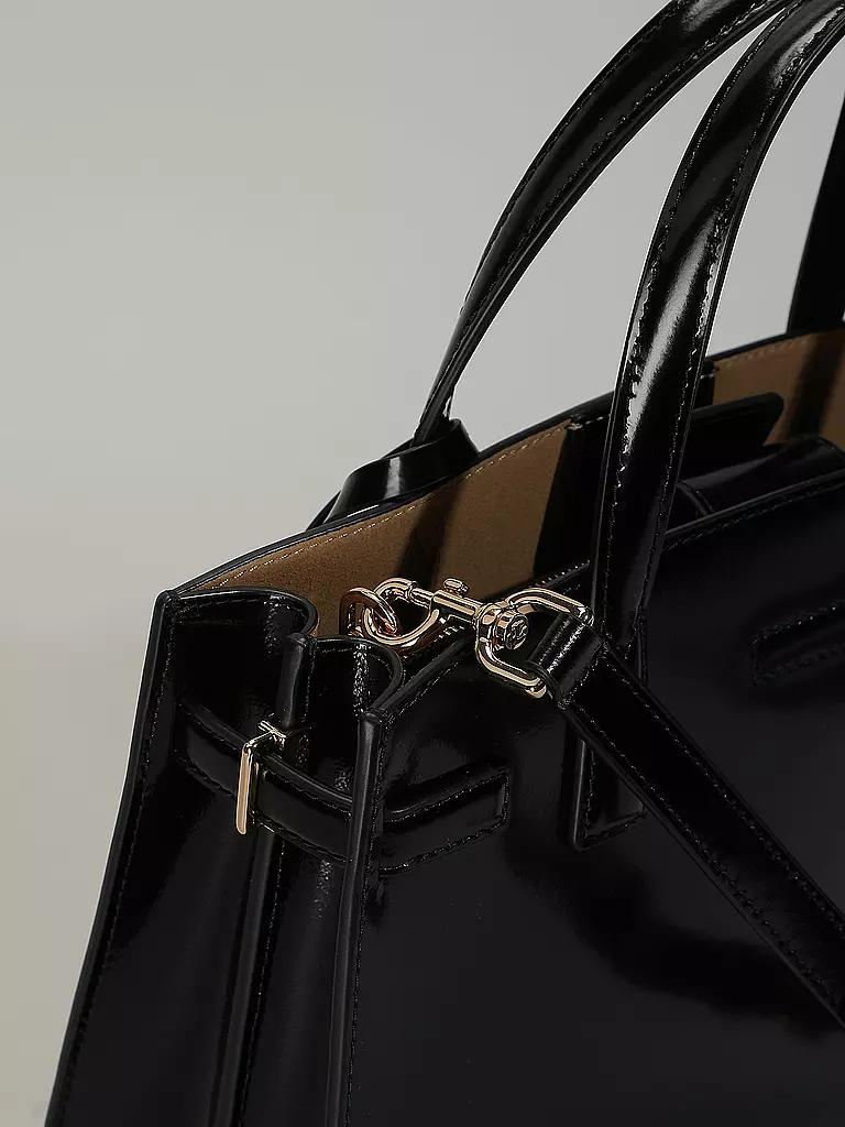 TORY BURCH | Ledertasche - Henkeltasche ROBINSON SPAZZOLATO  Small | Nero