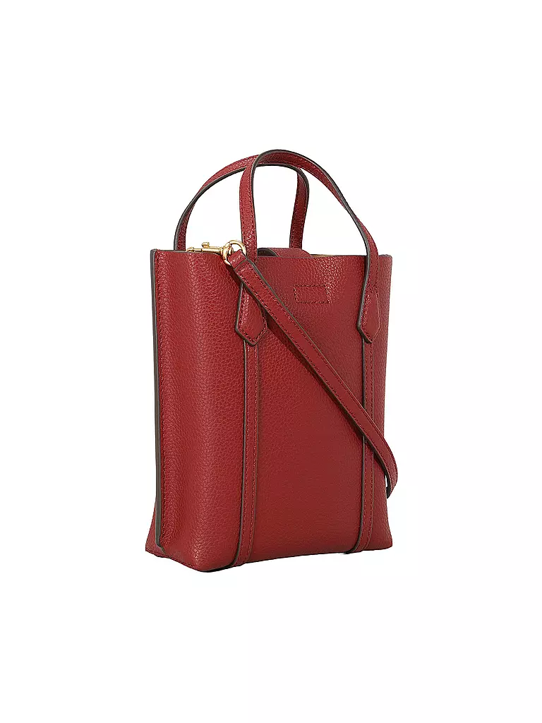 TORY BURCH | Ledertasche - Mini Bag PERRY MINI TOTE | Rosso scuro