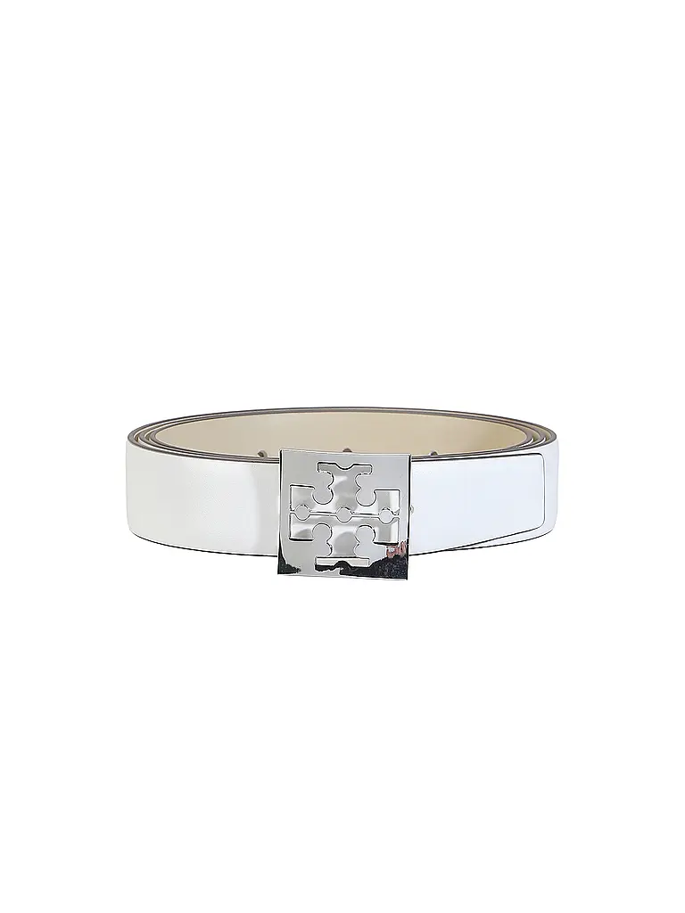 TORY BURCH | Nome prodotto: Cintura in pelle SQUARE LOGO | Bianco