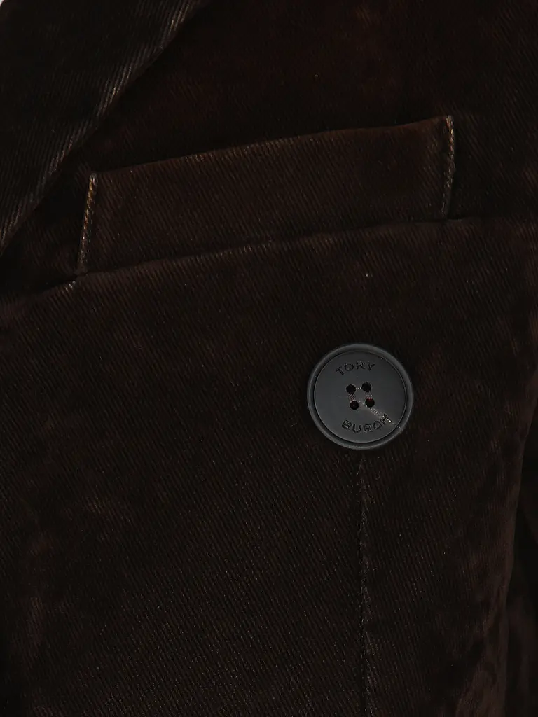 TORY BURCH | Nome prodotto: Giacca di jeans
Marca: TORY BURCH
Colore: marrone
Categorie: Moda,Donna

Lunghezza manica: Manica lunga
Materiale: Denim,Cotone
Tipo di colletto: Rever
Motivo: Tinta unita
Vestibilità (capispalla): Regular
Stile: Glamour
Dettagli: Tasche a | Marrone