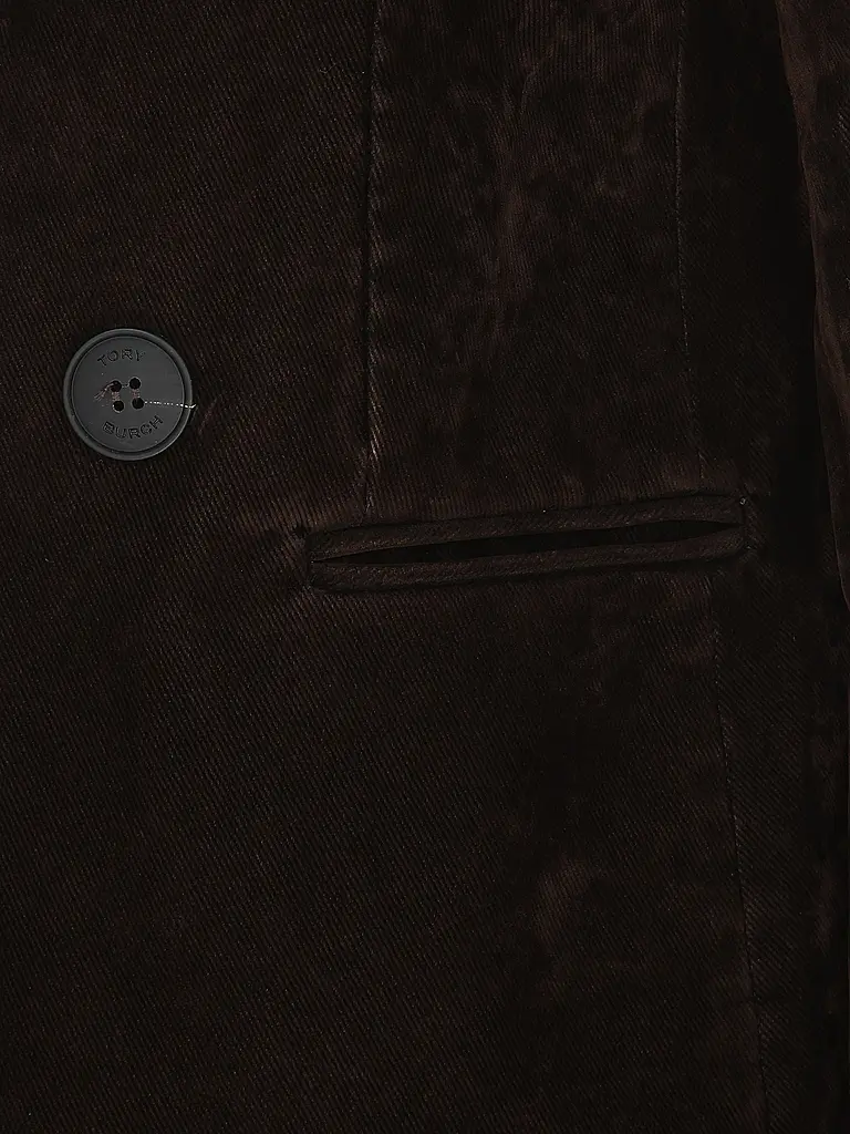 TORY BURCH | Nome prodotto: Giacca di jeans
Marca: TORY BURCH
Colore: marrone
Categorie: Moda,Donna

Lunghezza manica: Manica lunga
Materiale: Denim,Cotone
Tipo di colletto: Rever
Motivo: Tinta unita
Vestibilità (capispalla): Regular
Stile: Glamour
Dettagli: Tasche a | Marrone