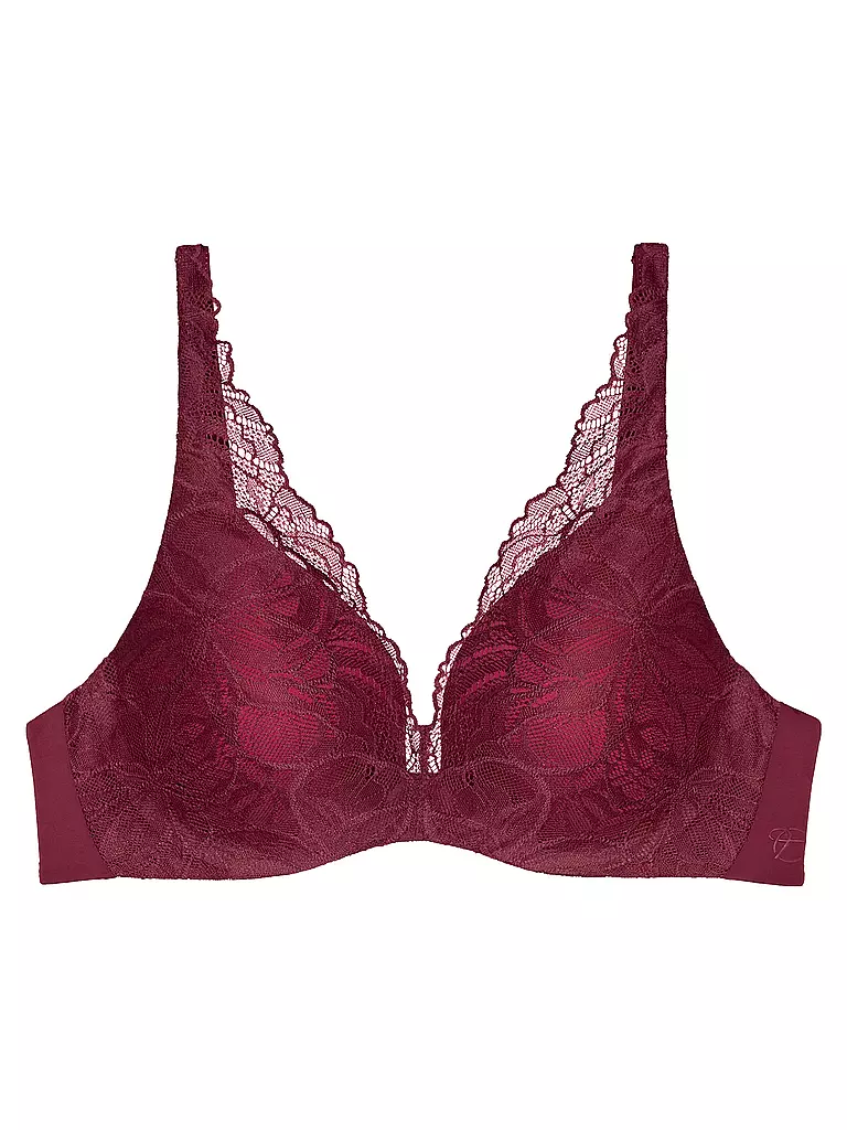 TRIUMPH | Reggiseno con ferretto BODY MAKE-UP ILLUSION LACE woodrose | Rosso scuro